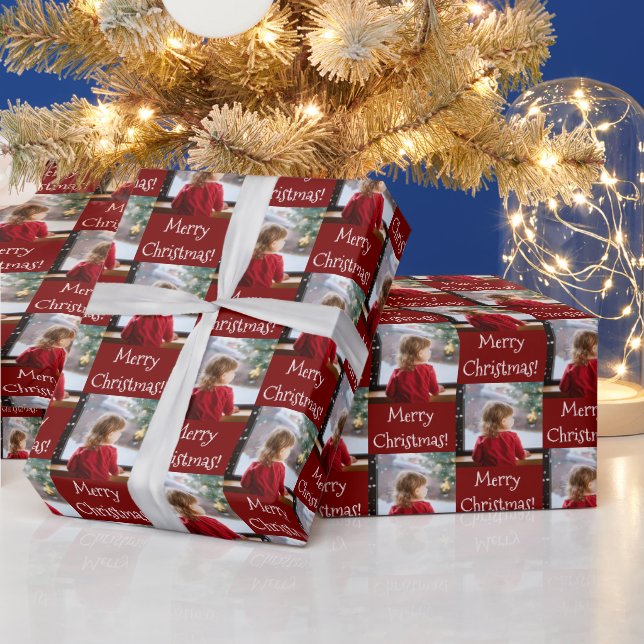 Anpassningsbar Foto God Jul Skapa Ditt Eget Presentpapper (Helgdagar)
