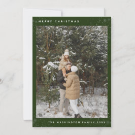 Anpassningsbar Foto Grönt God jul Julkort