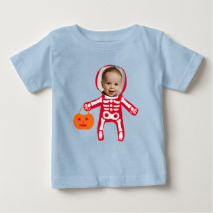Anpassningsbar-foto Halloween-skelett bus eller go T Shirt