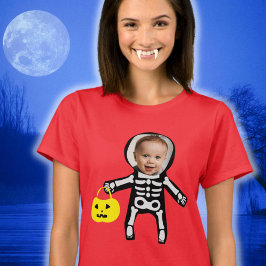 Anpassningsbar-foto Halloween-skelett bus eller go T Shirt