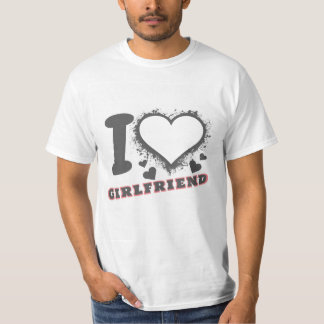 Anpassningsbar foto I Kärlek Min flickvän I hjärta T Shirt