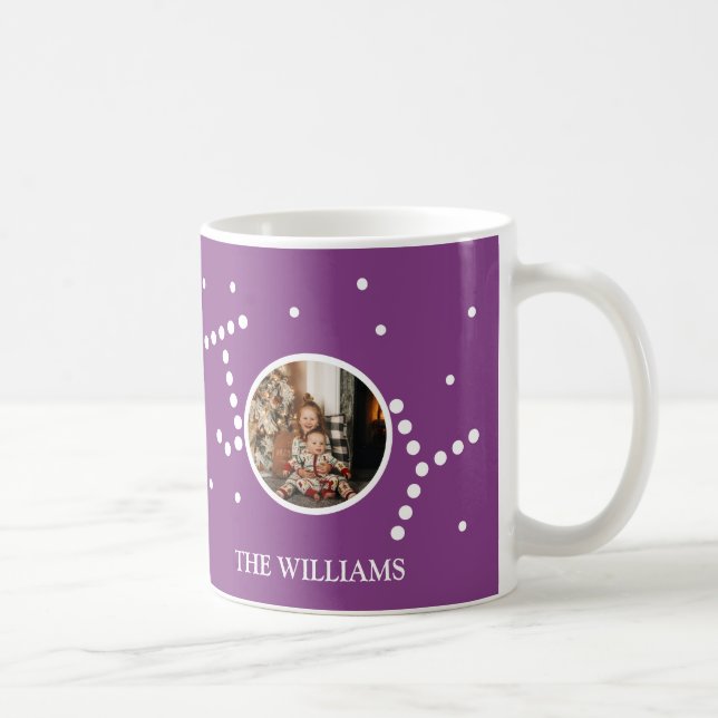 Anpassningsbar Foto Lila Juli Helgdag Kaffemugg (Höger)