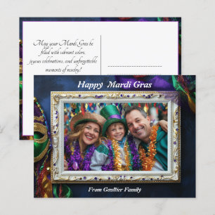 Anpassningsbar foto 💚 💜 Mardi Gras Magic Vykort