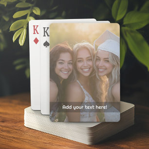 Anpassningsbar Foto med egen text över disk Casinokort