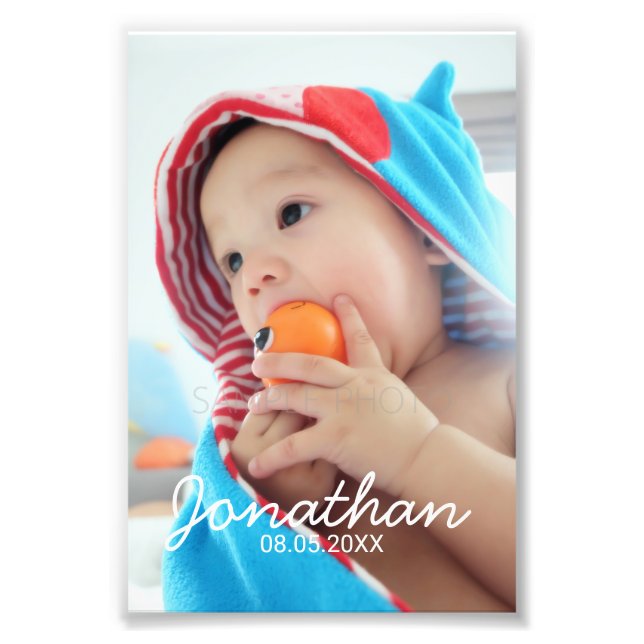 Anpassningsbar Foto med Namn och datum (Framsidan)