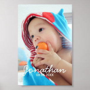 Anpassningsbar Foto med Namn och datum Poster