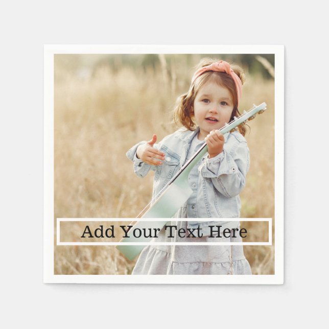 Anpassningsbar Foto med text Pappersservett (Framsidan)