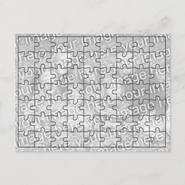 Anpassningsbar Foto "Mock" Puzzle Post Card-63 del Vykort (Framsida)