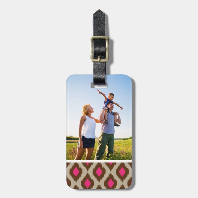 Anpassningsbar Foto Modern ikat mönster Bagagebricka (Vertikal Framsida)