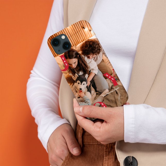 Anpassningsbar Foto Modern JOY-jul (Custom Photo Modern JOY Christmas Case-Mate iPhone Case)