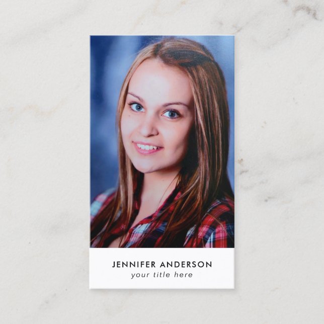 Anpassningsbar Foto Modern Minimalist Professionel Visitkort (Framsida)