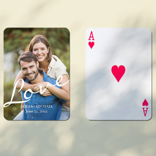 Anpassningsbar foto modern par förlovning keepy casinokort