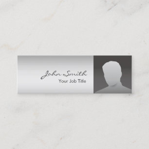 Anpassningsbar Foto Modern Silver Mini Visitkort