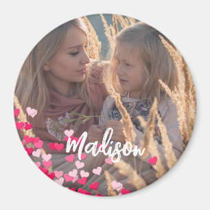 Anpassningsbar Foto Modern Writing Scattered Rosa  Magnet