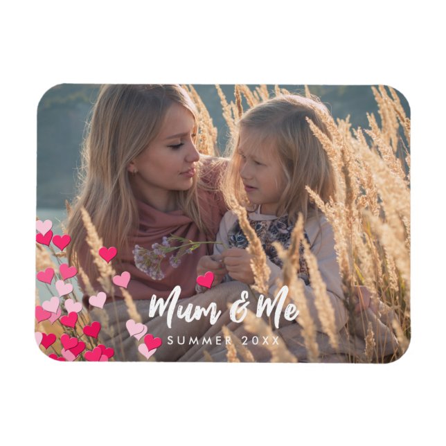 Anpassningsbar Foto Modern Writing Scattered Rosa  Magnet (Horisontell)