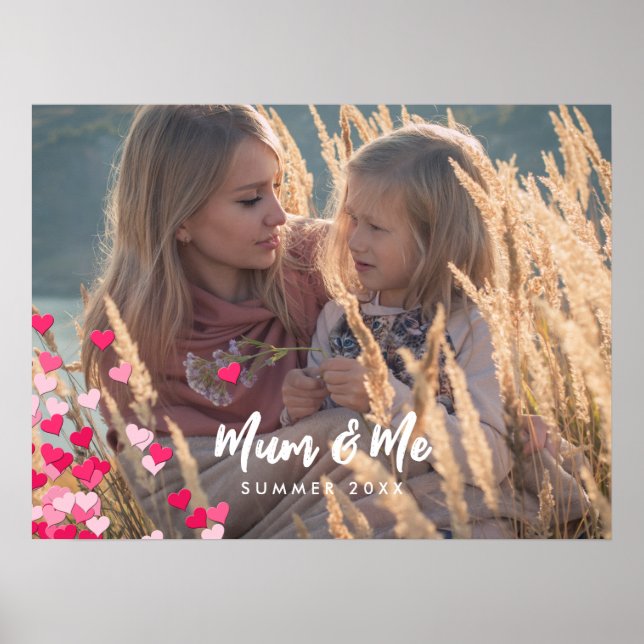 Anpassningsbar Foto Modern Writing Scattered Rosa  Poster (Framsidan)