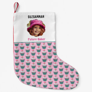 Anpassningsbar Foto Muffinsar Skropd mall Namn Liten Julstrumpa