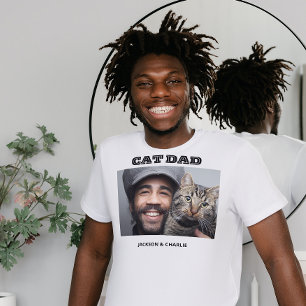 anpassningsbar foto namn Cat pappa cat pappa typog T Shirt