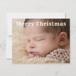 anpassningsbar foto & namn god jul från baby julkort