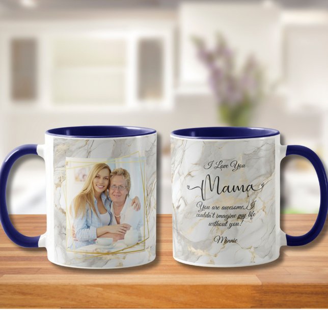 Anpassningsbar Foto och Namn ditt Kärlek-meddeland Mugg (Your own message to your beloved mother with our personalized photo mug)