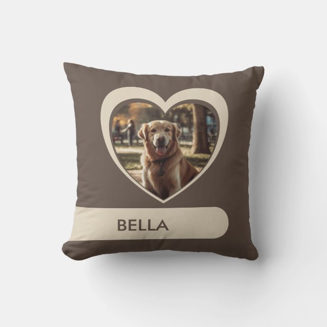 Anpassningsbar foto och Namn Heart Rand Pillow Kudde (Framsida)