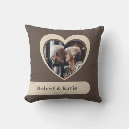 Anpassningsbar foto och Namn Heart Rand Pillow Kudde