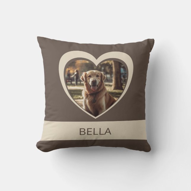 Anpassningsbar foto och Namn Heart Rand Pillow Kudde (Framsida)