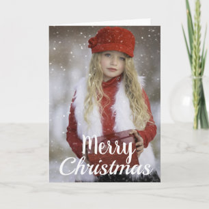 Anpassningsbar Foto och text. God jul. Kort