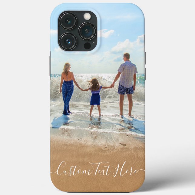 Anpassningsbar Foto och text iphone case din egen  (Baksida)