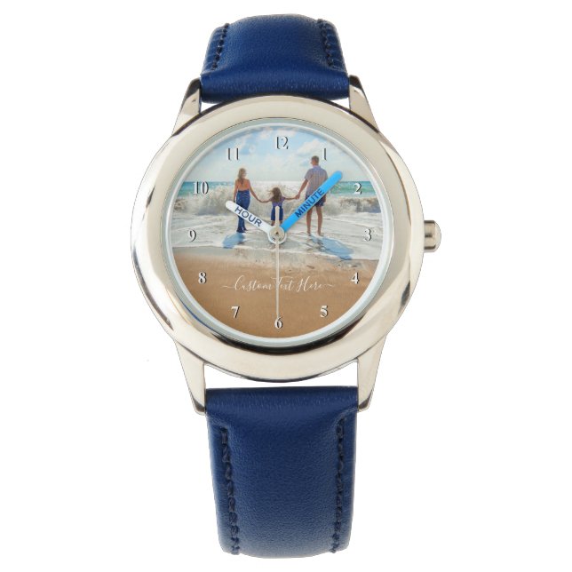 Anpassningsbar Foto och text Se din egen design Armbandsur (Framsida)