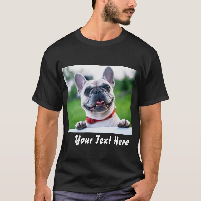 Anpassningsbar Foto och text T-Shirt (Framsida)