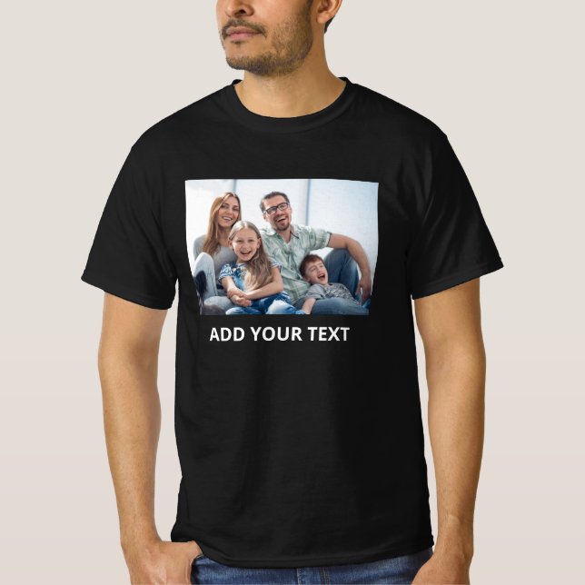 Anpassningsbar foto och text t shirt (Framsida)