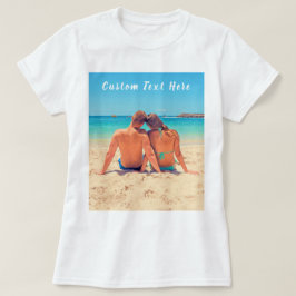 Anpassningsbar Foto och text T-Shirt med egen desi