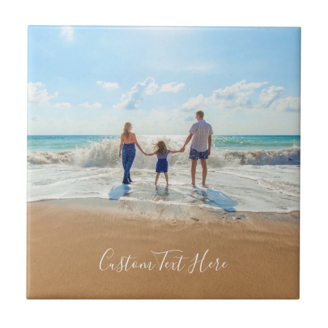 Anpassningsbar - foto och textkeramik Hårda din eg Kakelplatta (Framsidan)