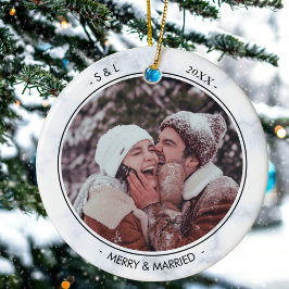 Anpassningsbar Foto och textreklam och gift Julaft Julgransprydnad Keramik