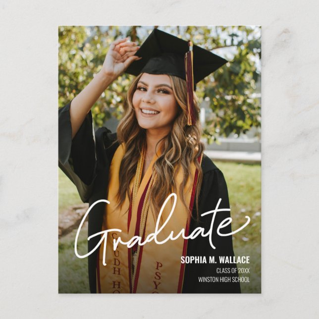 Anpassningsbar Foto på High School Student Meddelande Vykort (Framsida)