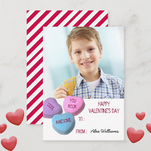 Anpassningsbar Foto på Valentines Day Classroom Bo Anteckningskort