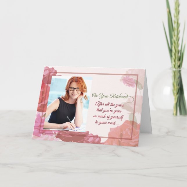 Anpassningsbar Foto Pension Grattis Ro Flow Kort (Framsida)