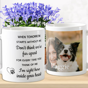 Anpassningsbar Foto Pet Loss Keepsaké Hund Memoria Kaffemugg