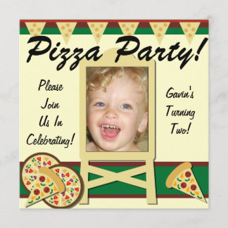 Anpassningsbar Foto Pizza Party-inbjudningar Inbjudningar