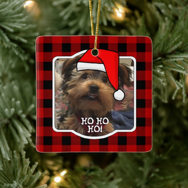 Anpassningsbar Foto Ram Land Red Buffalo Check Pla Julgransprydnad Keramik (Träd)