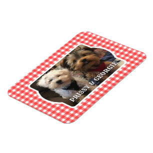 Anpassningsbar Foto Ram Land Red Buffalo Check Pla Magnet