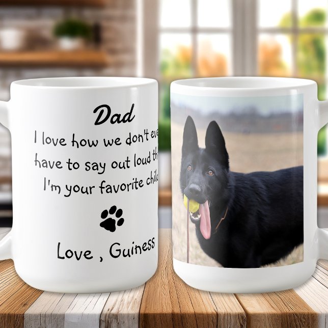 Anpassningsbar Foto Rolig hund Pappa Kaffemugg (Skapare uppladdad)