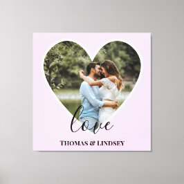 Anpassningsbar Foto Rosa Heart Ram Modern Calligra Canvastryck