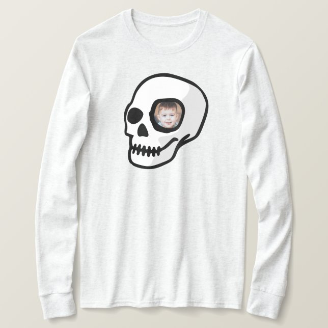 Anpassningsbar-foto Skulls skrämmande scoky day of T Shirt (Design framsida)