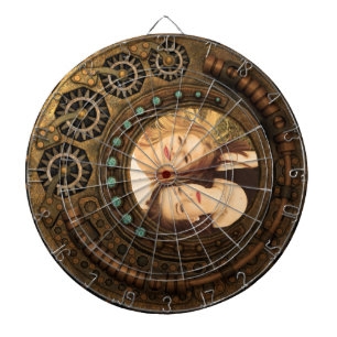 Anpassningsbar Foto Steampunk Clock Time Metall Piltavla