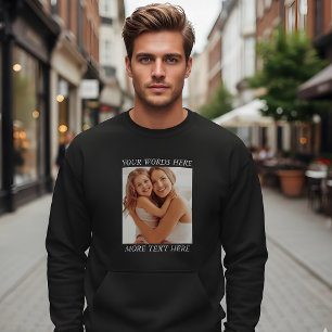 Anpassningsbar Foto & Text, Din Design Här Lång Ärmad Tröja