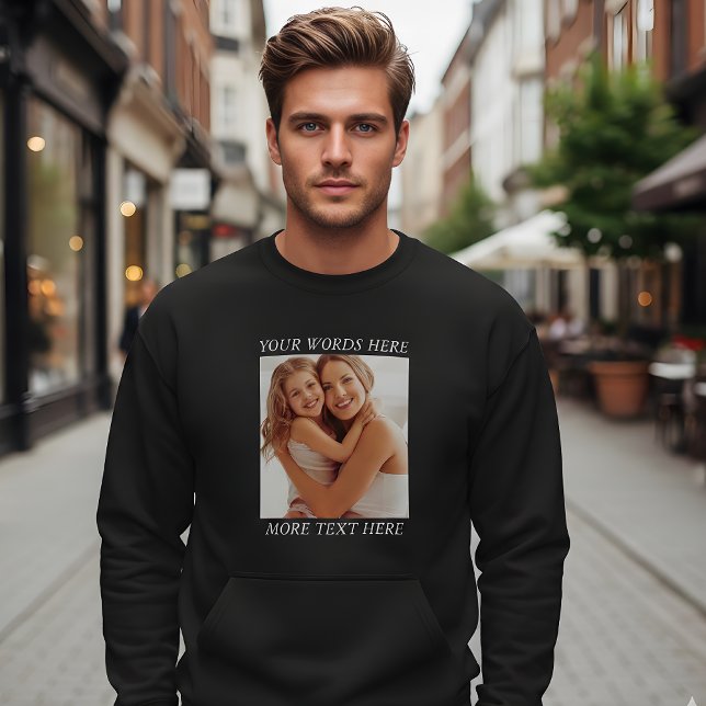 Anpassningsbar Foto & Text, Din Design Här Lång Ärmad Tröja (Skapare uppladdad)