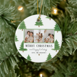 Anpassningsbar Foto & Text, Minnesgåva Julgransprydnad Keramik