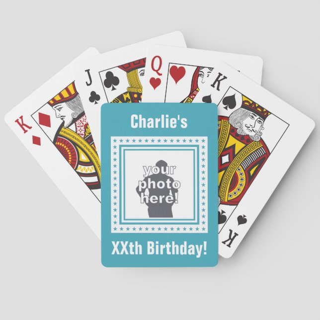 ANPASSNINGSBAR-FOTO, TEXT och FÄRG-spelkort Spel Kort (Baksidan)